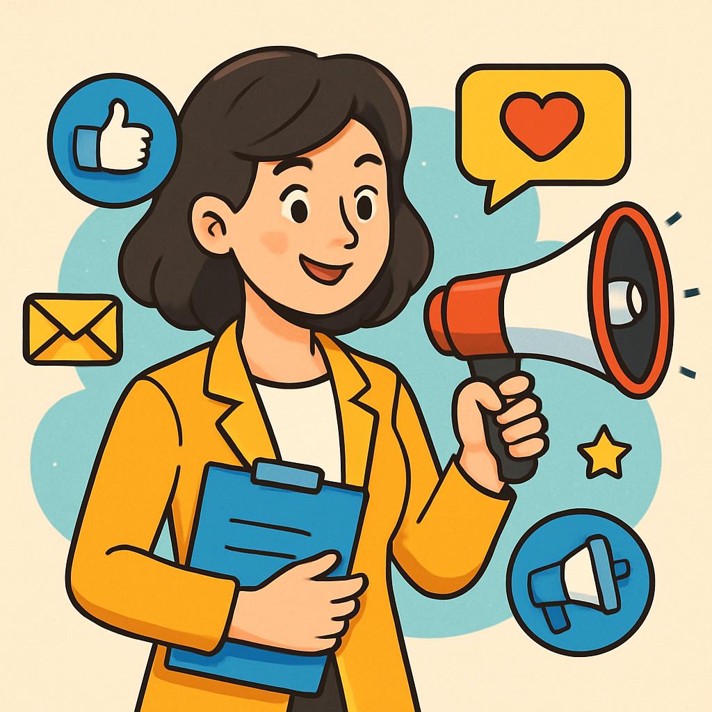 PR-менеджер, иллюстрация профессии