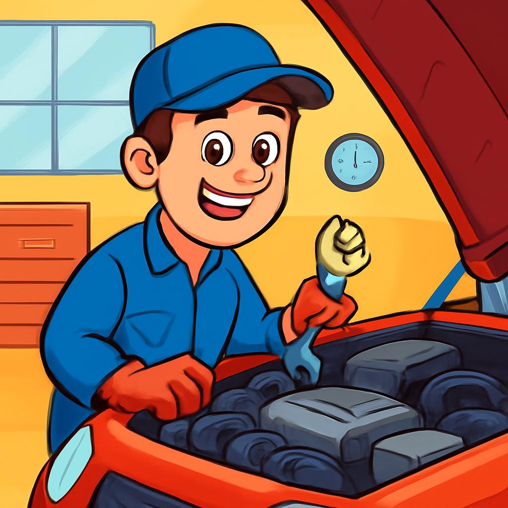 Автомеханик, иллюстрация профессии