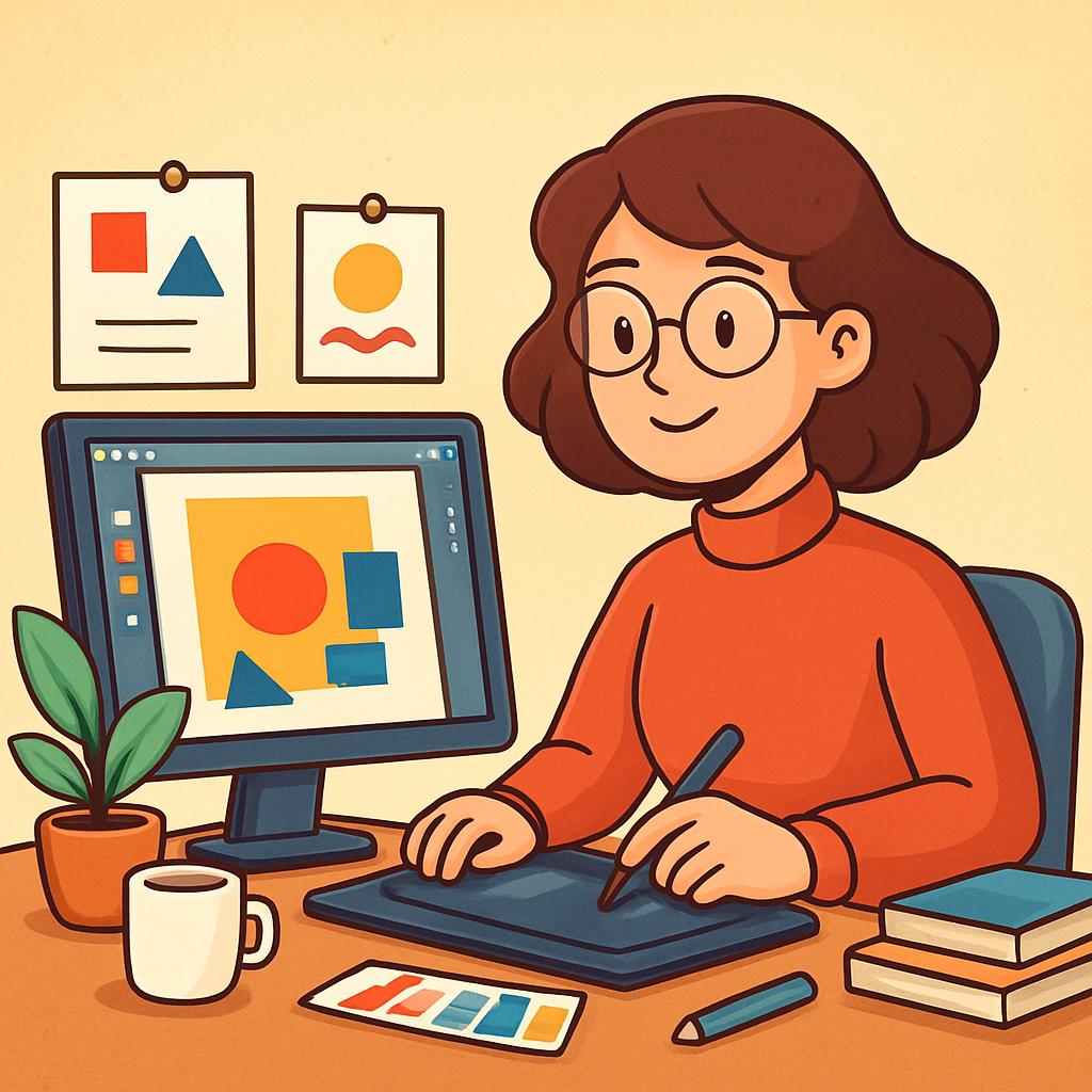 Дизайнер, иллюстрация профессии