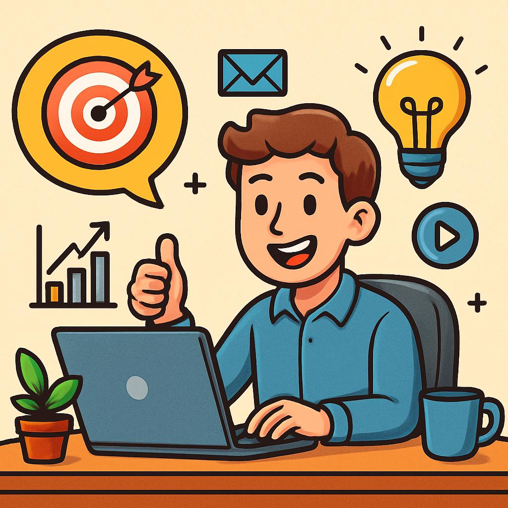 Интернет-маркетолог, иллюстрация профессии