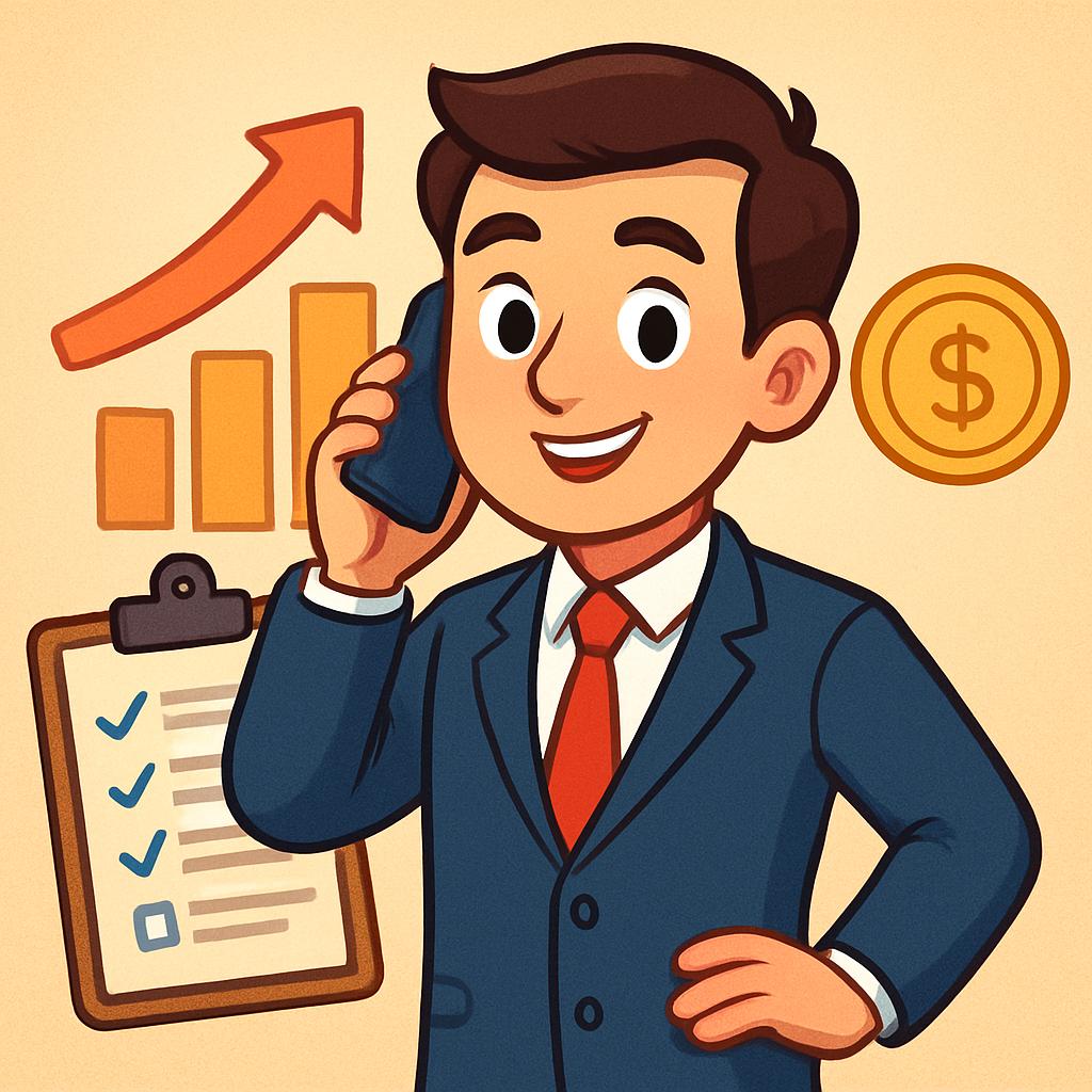 Менеджер по продажам, иллюстрация профессии