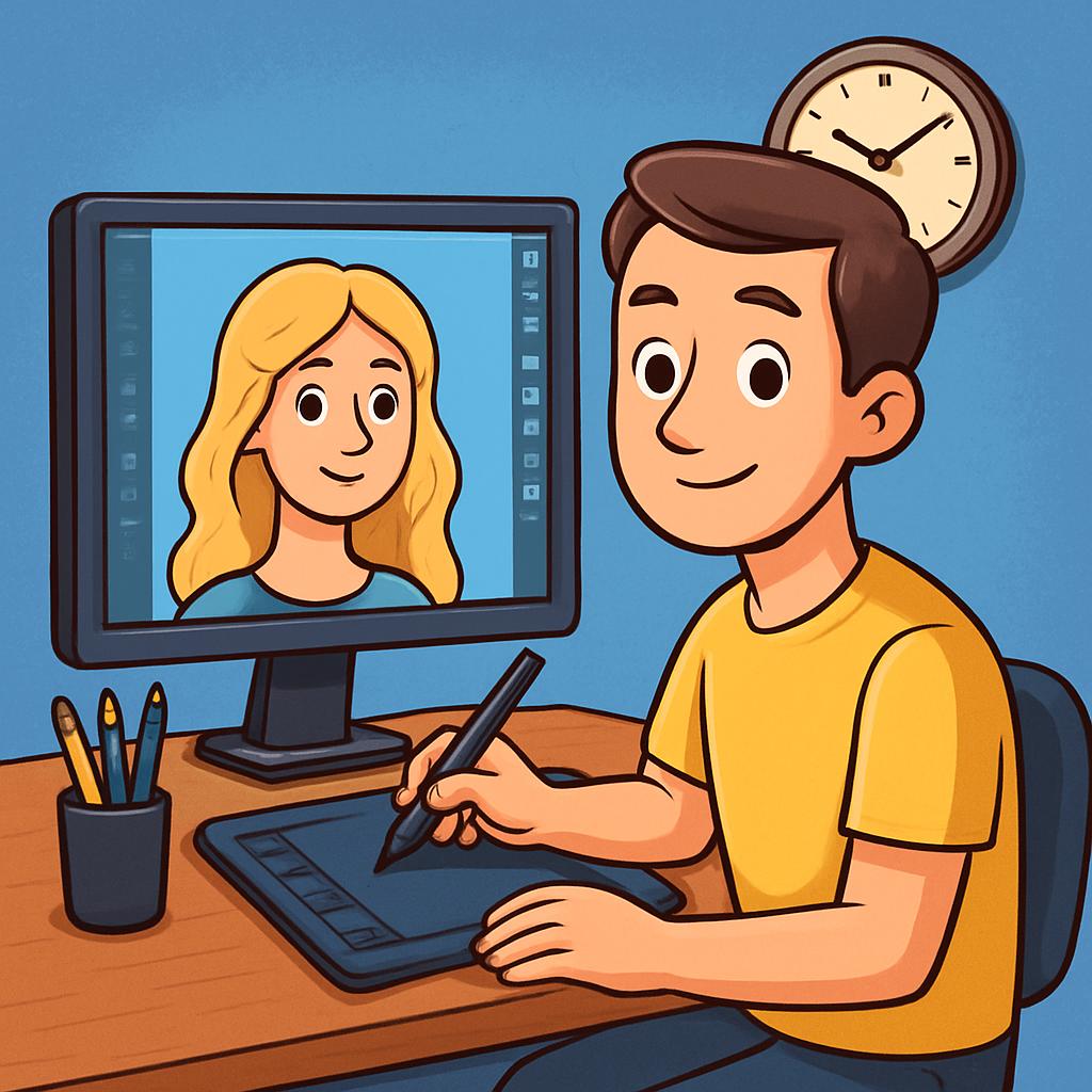 Ретушер, иллюстрация профессии