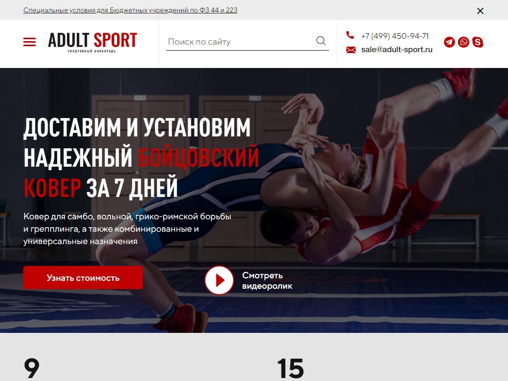 Adult Sport, интернет-магазин спортивного инвентаря на сайте Справка-Регион