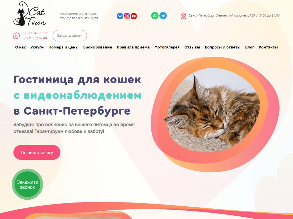 Cat Town, зоогостиница для кошек на сайте Справка-Регион