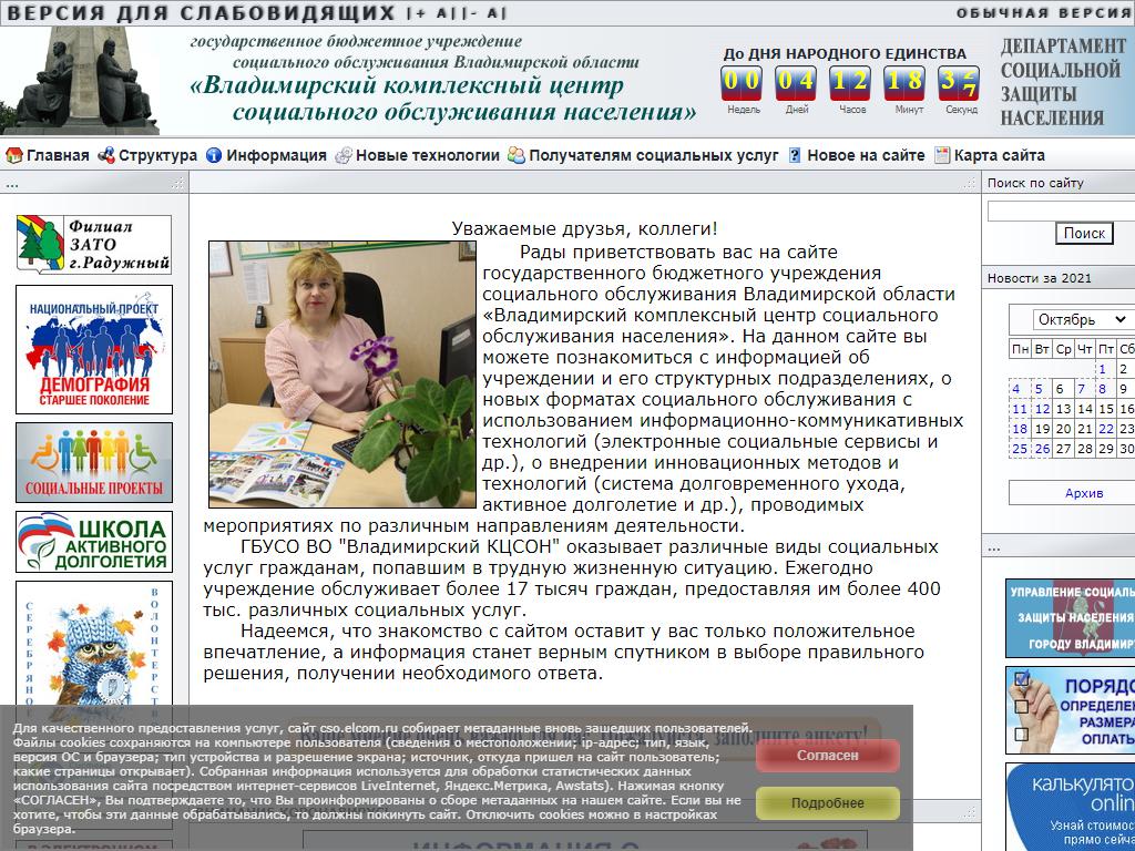 Владимирский комплексный центр социального обслуживания населения на сайте Справка-Регион