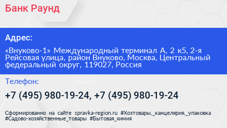 Банк Раунд - визитка