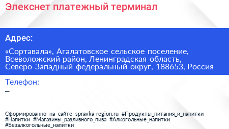 Элекснет платежный терминал - визитка