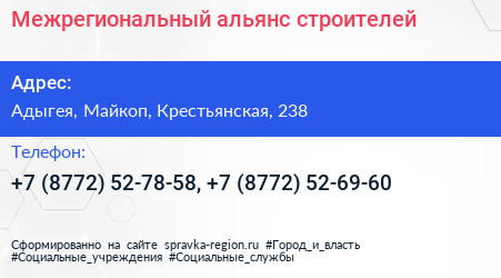 Межрегиональный альянс строителей - визитка