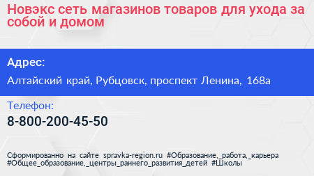 Нажмите, чтобы скачать визитку Новэкс сеть магазинов товаров для ухода за собой и домом - визитка