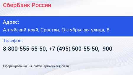 Нажмите, чтобы скачать визитку СберБанк России - визитка