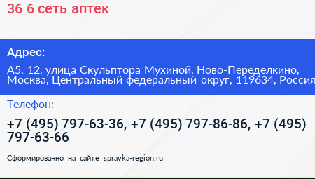 36 6 сеть аптек - визитка