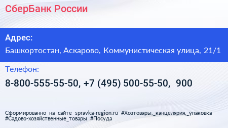 СберБанк России - визитка