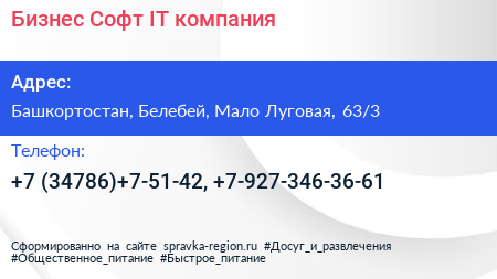 Бизнес Софт IT компания - визитка