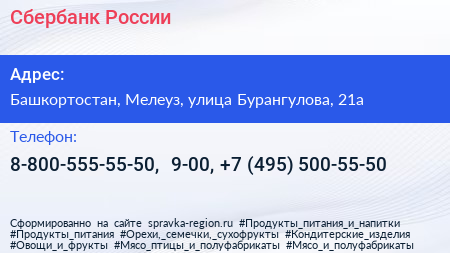 Сбербанк России - визитка