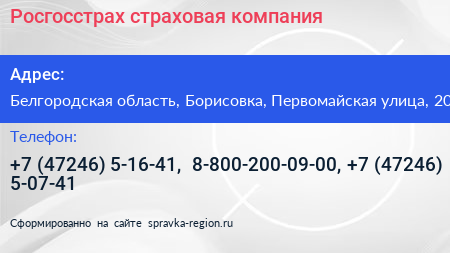 Росгосстрах страховая компания - визитка