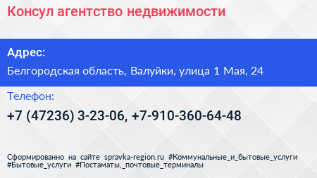 Консул агентство недвижимости - визитка