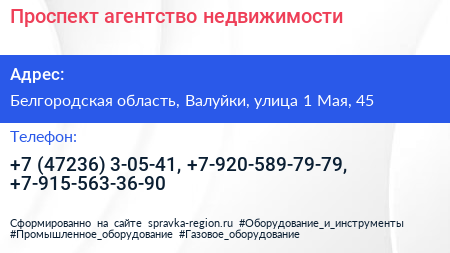 Проспект агентство недвижимости - визитка