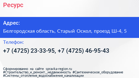 Ресурс - визитка