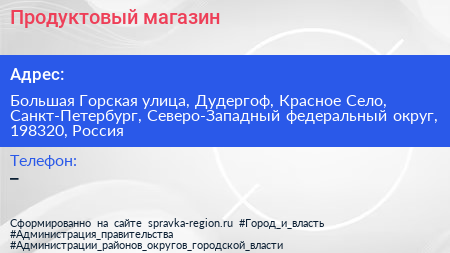 Продуктовый магазин - визитка