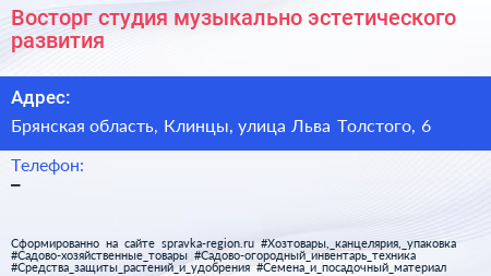 Восторг студия музыкально эстетического развития - визитка