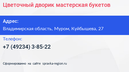 Нажмите, чтобы скачать визитку Цветочный дворик мастерская букетов - визитка