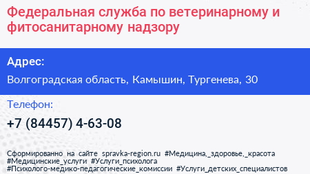 Федеральная служба по ветеринарному и фитосанитарному надзору - визитка