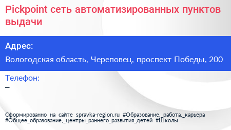 Pickpoint сеть автоматизированных пунктов выдачи - визитка