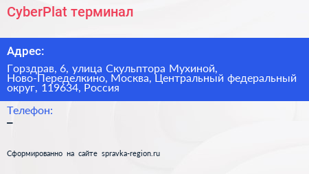 CyberPlat терминал - визитка