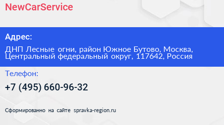 NewCarService - визитка