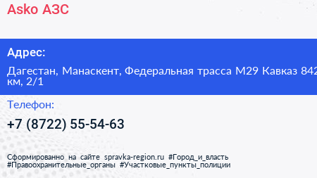 Asko АЗС - визитка