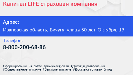 Капитал LIFE страховая компания - визитка
