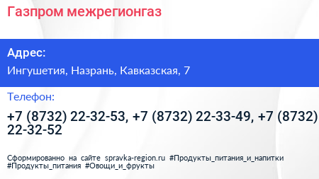 Газпром межрегионгаз - визитка