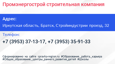 Промэнергострой строительная компания - визитка