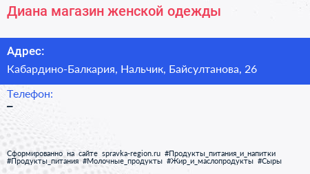 Нажмите, чтобы скачать визитку Диана магазин женской одежды - визитка