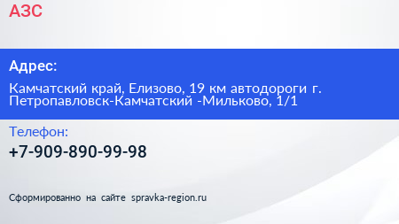 АЗС - визитка