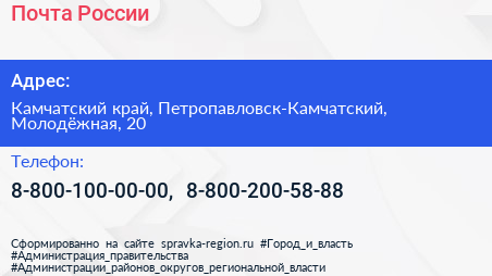 Нажмите, чтобы скачать визитку Почта России - визитка