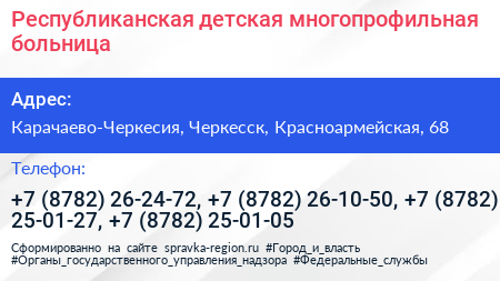 Республиканская детская многопрофильная больница - визитка