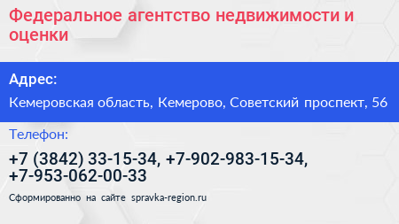 Федеральное агентство недвижимости и оценки - визитка
