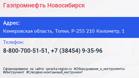 Газпромнефть Новосибирск - визитка
