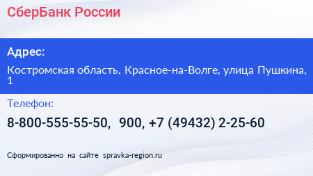Нажмите, чтобы скачать визитку СберБанк России - визитка