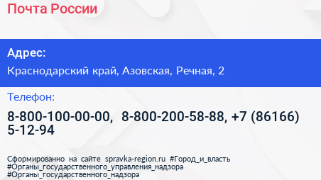 Почта России - визитка