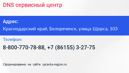 DNS сервисный центр - визитка