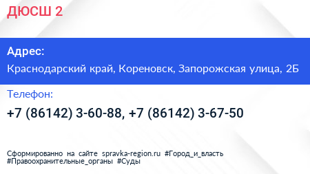 ДЮСШ 2 - визитка