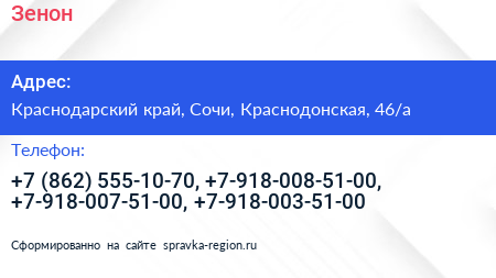 Зенон - визитка