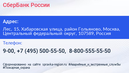 СберБанк России - визитка