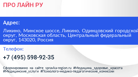 ПРО ЛАЙН РУ - визитка