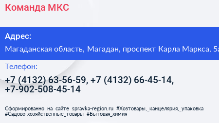 Команда МКС - визитка