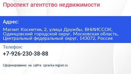 Проспект агентство недвижимости - визитка