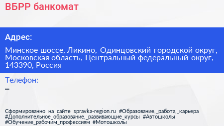 ВБРР банкомат - визитка