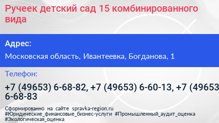 Ручеек детский сад 15 комбинированного вида - визитка